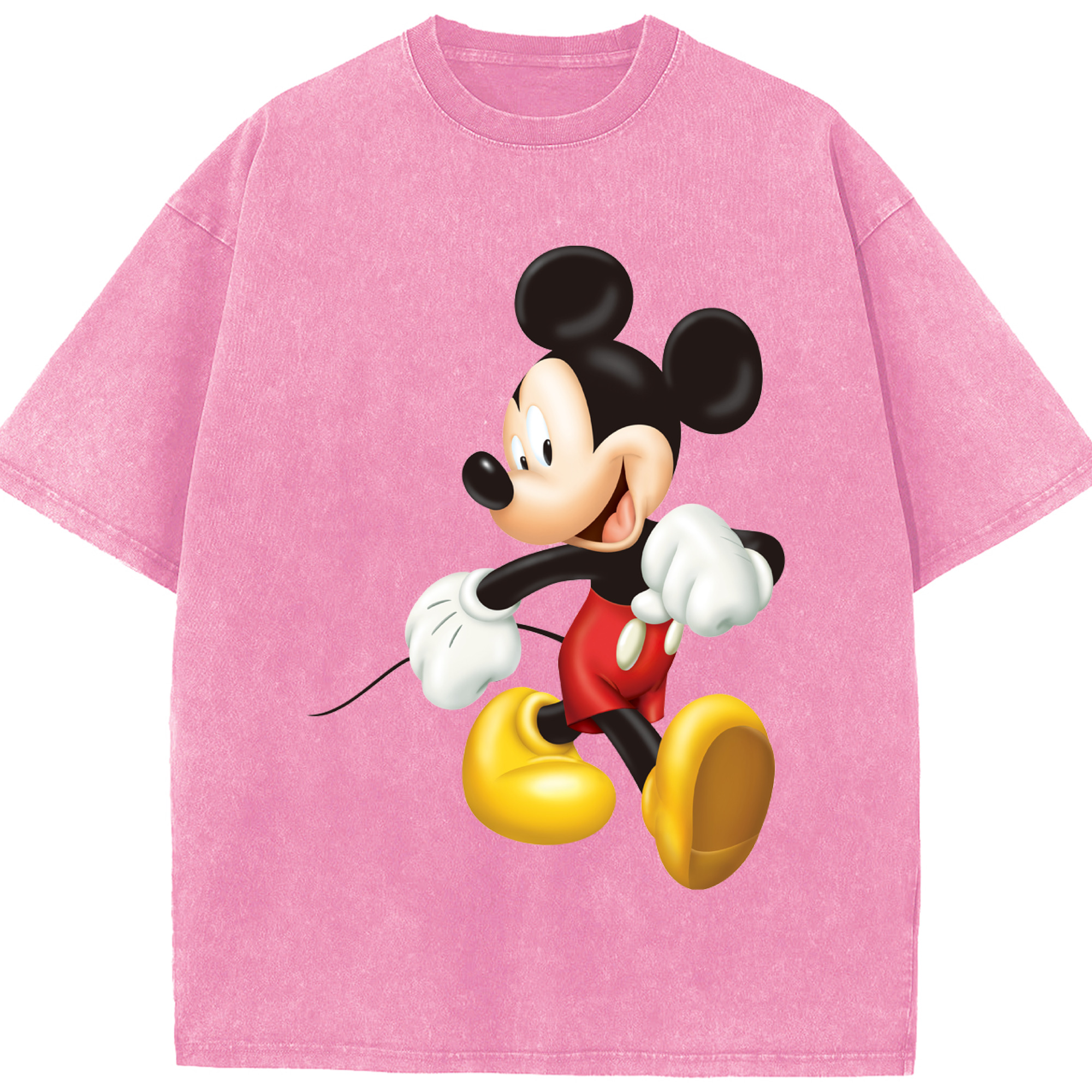 ミッキーマウス Mickey Mouse 綿100% ヴィンテージ風 半袖Tシャツ（フロントプリント）
